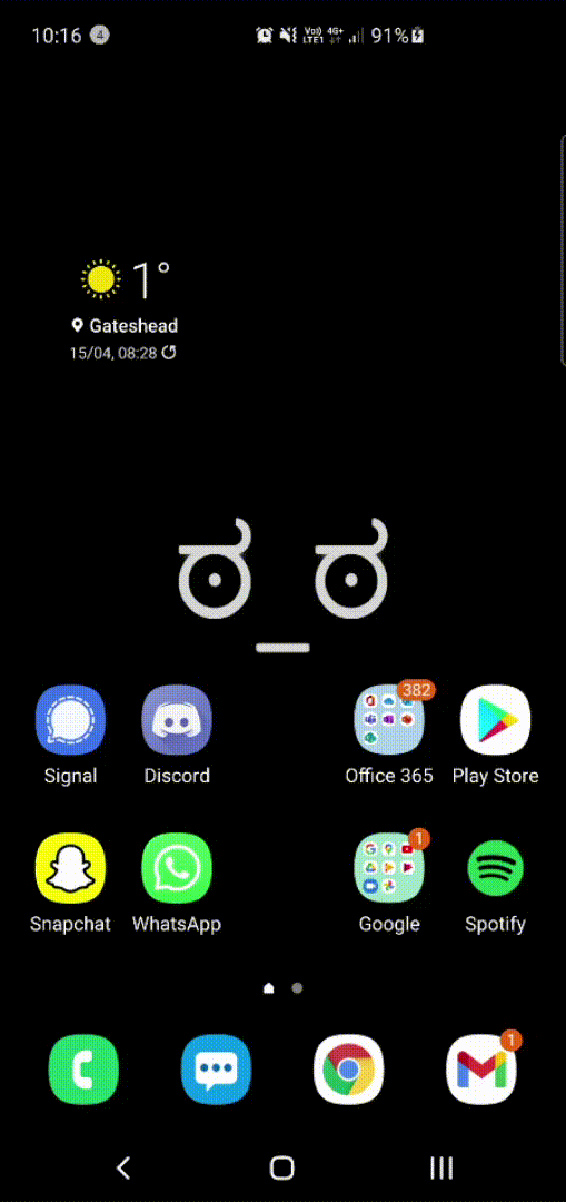 A GIF to show how the definition searcher example works on my phone