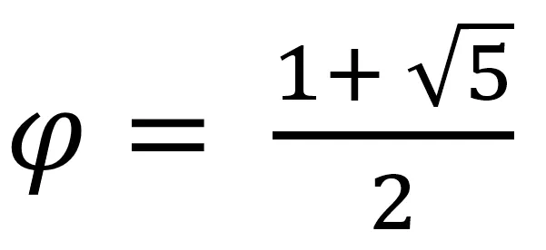 The equation for the golden ratio, phi