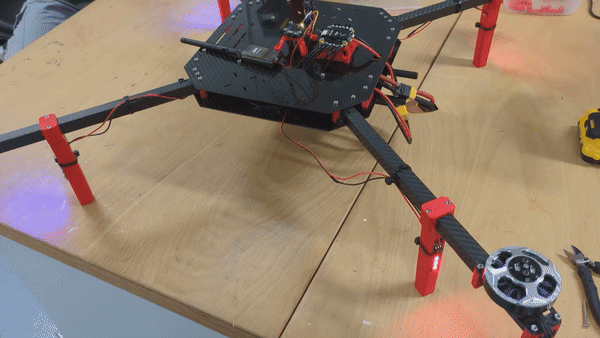 Real life movement of motor arm folding mechanism