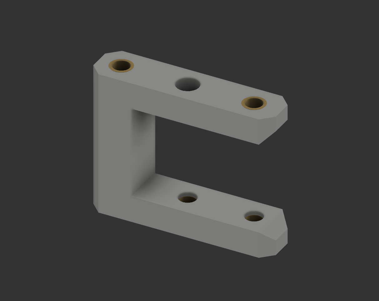 Finished design for motor arm stop brackets